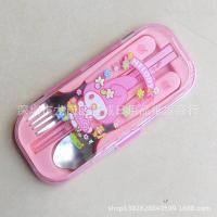 ราคา ชุดช้อนส้อม 3ชิ้น ชุดช้อนส้อมสเตนเลส Sanrio Melody Kuromi ลายการ์ตูน ชุดช้อนส้อมตะเกียบ เหมาะสำหรับพกพา พร้อมกล่องใส (20921246507)