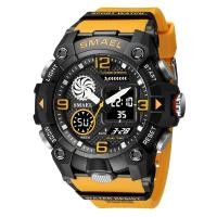 ราคา นาฬิกาดิจิทัลกีฬา SMAEL ของแท้50เมตรกันน้ำจับเวลานาฬิกาข้อมือแฟชั่นสาย PU แสดงผลคู่นาฬิกาปลุก8055ผู้ชาย (17491167818)
