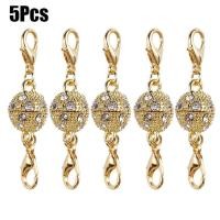 ราคา 5ชิ้น แพ็คตัวล็อคสายคริสตัลสำหรับสร้อยข้อมือสร้อยคองานประดิษฐ์ทำด้วยตัวเองไดมอนด์สองหัวแม่เหล็กตะขอสร้อยคอสร้อยข้อมือเชื่อมต่อ10มม (11187047481)