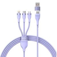 ราคา ส่งไว Baseus สายชาร์จ 3 in 1 Type c USB สายถัก 20V 5A 100w Micro Type C Lightning สายชาร์จด่วน supercharge QC4 (11638170432)