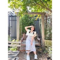 ราคา เดรสสาวอวบ แม็กซี่เดรสสาวอวบ ลายดอกเล็ก ซิปหลัง หวานละมุนสุดๆ (20512944527)