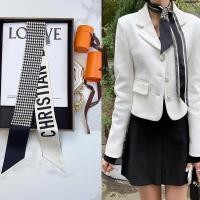 ราคา New 100 mulberry silk scarf tied bag heavy 18 momme silk long strip ribbon versatile scarf decorative headband for women (19627886089)