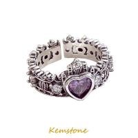 ราคา Kemstone เงินชุบเงินไทยพระพุทธรูปมงกุฎรักสีม่วง Cubic Z Irconia เปิดแหวนปรับสำหรับผู้หญิงเครื่องประดับของขวัญ (16471959310)