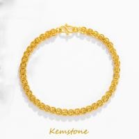 ราคา Kemstone กำไลข้อมือเหรียญทองสัมฤทธิ์ชุบแฟชั่น24K ของขวัญเครื่องประดับงานแต่งงานสำหรับผู้หญิง (20507932586)