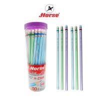 ราคา Horse ตราม้า ดินสอไม้ HB แท่งเหลี่ยม สีพลาสเทล มียางลบ รุ่น H 2564 บรรจุ 50 แท่ง 1 กระป๋อง จำนวน 1กระป๋อง (9905798604)