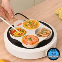 ราคา พร้อมส่งจากไทย กระทะแพนเค้ก กระทะทอดไข่ 4 หลุม ตัวกระทะเคลือบหินแร่ Maifan ไม่ติดกระทะ (21083937073)