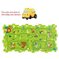 ราคา Puzzle Railcar Toys for Kids Cartoon Dinosaurs Race Car Track Toys with Electric Car Educational Jigsaw Toy for Children Gift (20161492285)