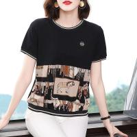 ราคา เสื้อยืดกีฬาแขนสั้น2023ชุดเดรสหน้าร้อนวัยกลางคนและผู้สูงอายุสำหรับคุณแม่ฤดูร้อนแฟชั่นใหม่ (19978849926)