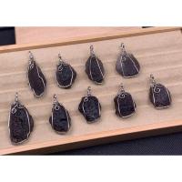 ราคา 1 Piece Natural tektite pendant with Copper wire wrap handmade (17825886426)
