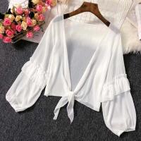 ราคา พร้อมส่ง เสื้อคลุมไหมพรมเเขนยาวบางเกาหลีสีขาวสดใส (20610124256)