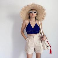 ราคา Gaga top เสื้อไหมพรมคล้องคอ สายเดี่ยวถัก บราไปทะเล บิกินี่ (19457274261)