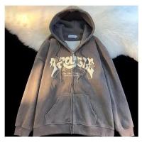 ราคา เสื้อฮู้ดแขนยาวผ้าลูกฟูกปักลายแบบมีซิปสำหรับผู้หญิงเสื้อกันหนาวมีฮู้ดหนาแบบลำลองสำหรับฤดูหนาว (21170792462)