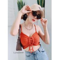 ราคา เสื้อสายเดี่ยวไหมพรมเชือกรูดด้านหน้า น่ารักกรุบกริบผ้านุ่มไม่บาดผิว งานสวยมาก free size แมทซ์ง่าย (8669562584)