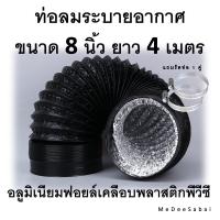 ราคา ท่อลมฟอยล์ พลาสติกพีวีซี สีดำ 8 นิ้ว ท่อลมเครื่องดูดควัน ท่อลมพัดลมระบายอากาศ ท่อแฟร๊ก ท่อละระบายอากาศ ท่อลมสีดำ ท่อลมโรงเรื่อน (21027453361)