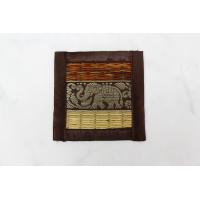 ราคา ที่รองแก้วเสื่อกก เซ็ต 6 ชิ้น แผ่นรองแก้ว เสื่อกก ลายช้าง แถบมัดย้อม Reed Coaster (14268670384)
