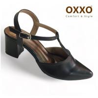 ราคา OXXO รองเท้าคัทชู รองเท้าผู้หญิง รองเท้าหัวแหลมรัดส้น สูง2นิ้ว ทำจากหนังพียู นิ่มใส่สบาย FF3094 (19767287763)
