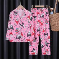 ราคา Sanrio Kuromi ชุดนอนเสื้อสำหรับเด็กและชุดนอนแขนยาวเด็กผู้หญิงชุดนอนเด็กฤดูใบไม้ผลิและฤดูใบไม้ร่วง (20793246647)