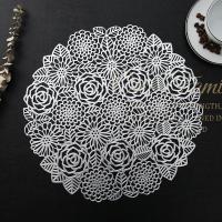 ราคา 1pc 4pcs Table Mat Hibiscus Flower Bronzing PVC Placemat Hollow Insulation Coaster Pads Table Bowl Home Christmas Decor Heat Resistant (20330646849)