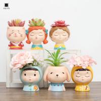 ราคา HAYD หม้อดอกไม้ประดับตกแต่งลายการ์ตูนเด็กผู้หญิงกระถางดอกไม้สำหรับปลูกไม้อวบน้ำน่ารักภูมิทัศน์ไมโครใหม่ (20374019882)