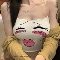 ราคา เสื้อกั๊กสั้น เสื้อสายเดี่ยวลายน้องตาหวาน เสื้อสายเดี่ยวครอปตาวิ้งๆ เสื้อครอปสายเดี่ยวเเฟชั่น (18850260557)