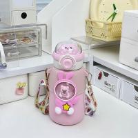 ราคา New childrens thermos cup 316 stainless steel high appearance level cute portable straw cup thermos cup kettle (20237419894)