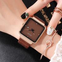 ราคา GUO GUOU แฟชั่นเลดี้นาฬิกาสายกาแฟปฏิทินบุคลิกภาพที่เรียบง่ายตารางนาฬิกาอารมณ์หญิง (16625386455)