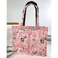 ราคา กระเป๋าผ้าเคลือบกันน้ำ A4 ทรงนอน สะพายไหล่ ขนาด 14 ใส่เอกสาร ใส่แฟ้มได้ จุมากๆ (19421479247)