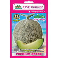 ราคา เมล็ดพันธุ์ เมล่อนลูกผสม เลดี้กรีน ผิวตาข่าย เนื้อสีเขียว กลิ่นหอมหวาน ตราตะวันต้นกล้า บรรจุ 12 เมล็ด (1424238259)