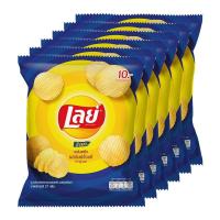 ราคา มันฝรั่งแท้ทอดกรอบแผ่นหยัก รสเกลือ เลย์ร็อค 6 x 27 กรัม แพ็ค รหัสสินค้า 35428 (20786453122)