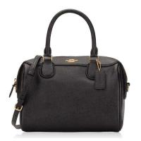 ราคา กระเป๋าถือ Coach แท้ หนังแท้ ฟอกแบบกันรอยขีดข่วน รุ่นใหม่ สวยมาก มีสายยาว COACH 32202 BENNETT SATCHEL IN CROSSGRAIN LEATHER Black สีดำ (10676692980)