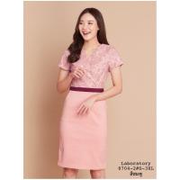 ราคา Laboratory 8704 2 ชุดทำงาน ชุดไปงาน เดรสคอวีทรงป้ายเนื้อผ้าลูกไม้อัดกาวพิมพ์โค๊ด WBFGJM ลดเพิ่ม 150 (16408308935)