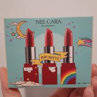 ราคา เซ็ตลิปสติก 3แท่งพร้อมกล่อง MINI MATTE LIPSTICK NEE CARA รุ่นยูนิคอน เฉดสวย (21352648355)