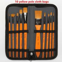 ราคา 10ชิ้น เซ็ตแปรงทาสีศิลปินสีน้ำด้ามไม้ไนลอนชี้ผม DIY สีน้ำมันอะคริลิคพู่กันระบายสีศิลปะ (21170478010)