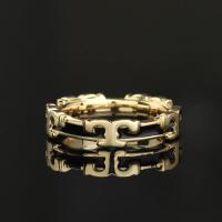 ราคา Tory Burch Simple Gold Ring Women S Jewelry Enamel Setting Texture Girls Gift high quality (17110193540)