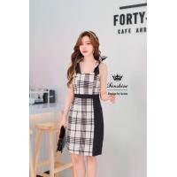 ราคา พร้อมส่ง เดรสสายเดี่ยวทวิต ผ้านุ่มๆ สีสุภาพ งานป้าย Lady sunshine (17773895800)