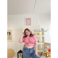 ราคา เสื้อผูกเอวสาวอวบ เสื้อครอป ผ้าลินิน เสื้อมินิมอลสาวอวบ (20512935831)
