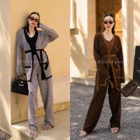 ราคา เซตไหมพรม 3 ชิ้น เสื้อคลุม คาร์ดิแกน เสื้อแขนกุด กางเกงขา ยาว VSHOP (16610699458)