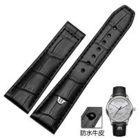 ราคา TOP Genuine Leather watchband For MAURICE LACROIX watches strap black brown 20mm 22mm with folding buckle bracelet (14427227294)