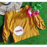 ราคา เสื้อสีเหลืองมัสตาร์ด แต่งลูกเล่นช่วงปลายแขน อก36 ยาว17 5 (21329552001)