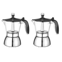 ราคา 2X Moka Pot 4 Cup Stovetop Espresso Maker Cuban Coffee Percolator Machine Premium Moka Italian Espresso Coffee Maker (19716347844)