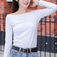 ราคา BRANCHÉ Blouses for Women Korean Style New Versatile off Shoulder Solid Color Long Sleeved T Shirt 231129005 (21162300748)