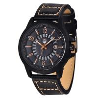 ราคา XINEW Watches Mens Military Leather Date Quartz Wrist Watch (16936880593)