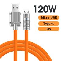 ราคา 120W 6A ชาร์จเร็วสุดๆสายซิลิโคนของเหลว USB Type C Fast Charging Micro Data Transfer Cable Liquid Soft Silica Gel สายชาร์จ Bold Data Line 1M 2M (19387824014)
