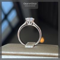 ราคา RG569 แหวนเพชรสังเคราะห์ CZ เพชรชู 1 กะรัต บ่าข้างไล่ขนาด ตัวเรือนเงินแท้ 92 5 ชุบทองคำขาวโรเดียม Gray Gold Jewelry (21359560103)