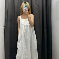 ราคา UNIqlo 卍 Ujia 2023 ฤดูใบไม้ผลิและฤดูร้อนใหม่ Ujia ผ้าฝ้ายและผ้าลินินชุดเอี๊ยมแขนกุดสีทึบกระโปรงสายสปาเก็ตตี้สำหรับผู้หญิง 458110 (20367423206)