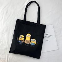 ราคา กระเป๋าสะพายไหล่ กระเป๋าช้อปปิ้ง ผ้าแคนวาส ลายการ์ตูนมินเนี่ยน แบบพกพา สําหรับผู้หญิง และนักเรียน QYUE (19760242159)