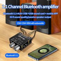 ราคา YS LT21 2 1 Channel Bluetooth Amplifier Board 15W 15W 30W with Subwoofer Knob Adjusting Encoder Audio Module DC9 24V (17364744791)