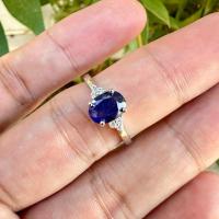 ราคา แหวนพลอยแท้ ประดับทับทิม ไพลิน ขนาด 6 8มิล ตัวเรือนเงิน925 ชุบเคลือบ White Gold บาร์ประดับเพชรสวิส CZ (21183167465)