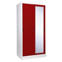 ราคา ตู้เสื้อผ้าเหล็ก ตู้เสื้อผ้าเหล็กบานเลื่อน1บานกระจกเงา (14180195172)