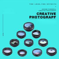 ราคา 10 In 1 Phone Camera Lens Kit Clip On Phone HD Wide Angle Lens Filter Lens Universal For Most Smartphones Lens Set (13232852418)